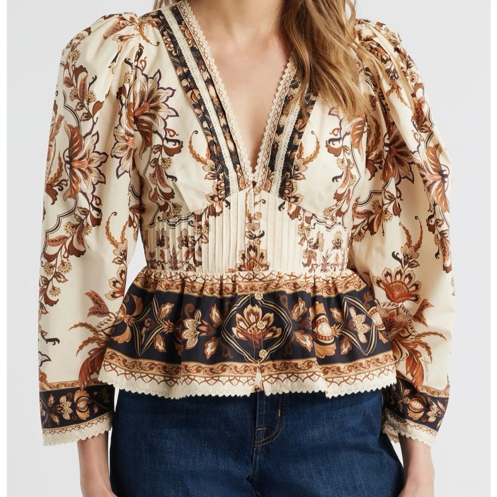 Farm Rio Majestic Garden Blouse